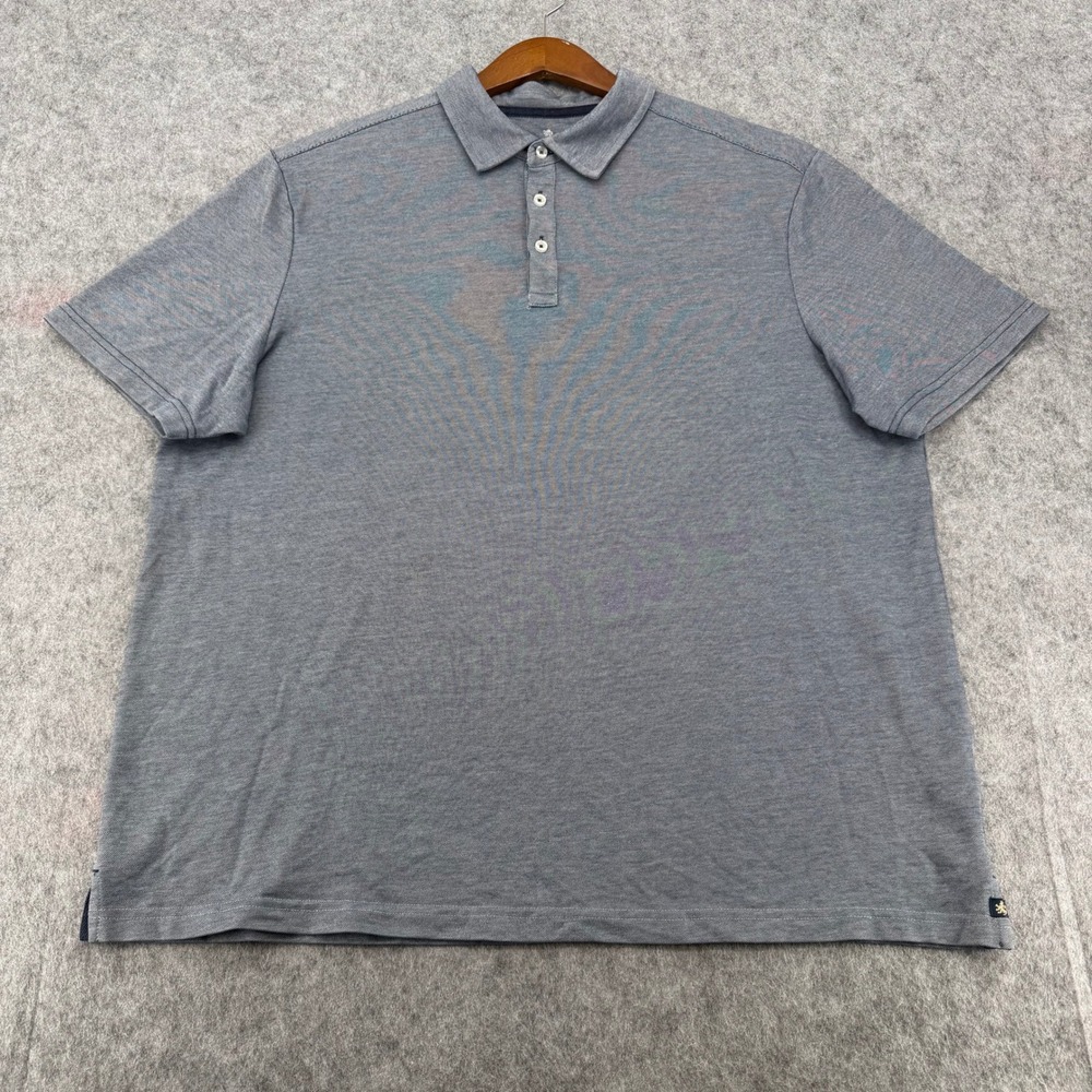 Nat Nast Luxury Originals Mens XXL Blue Micro Pattern Short Sleeve Polo Shirt